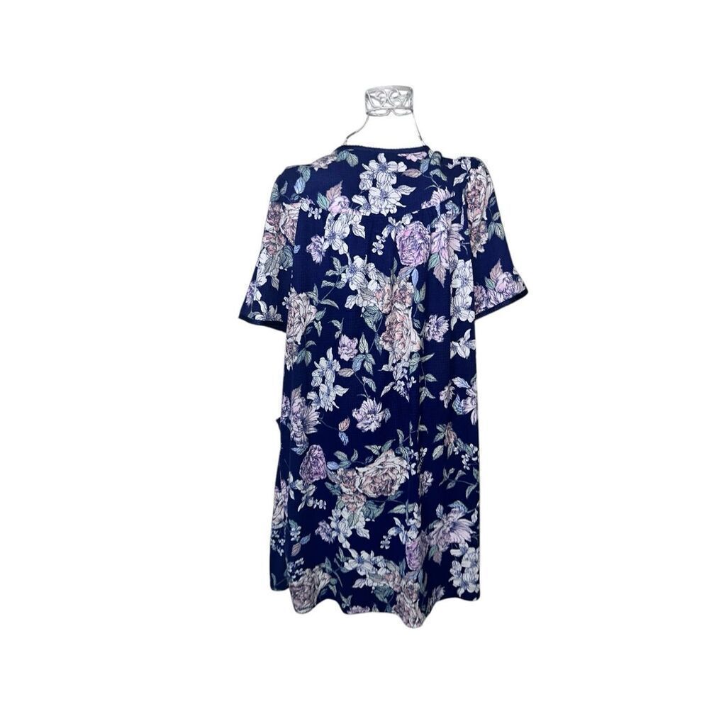 Beautiful Rare Vintage ADONNA SLEEPWEAR Floral Housecoat Lounge Dress Robe Snap - Picture 4 of 11